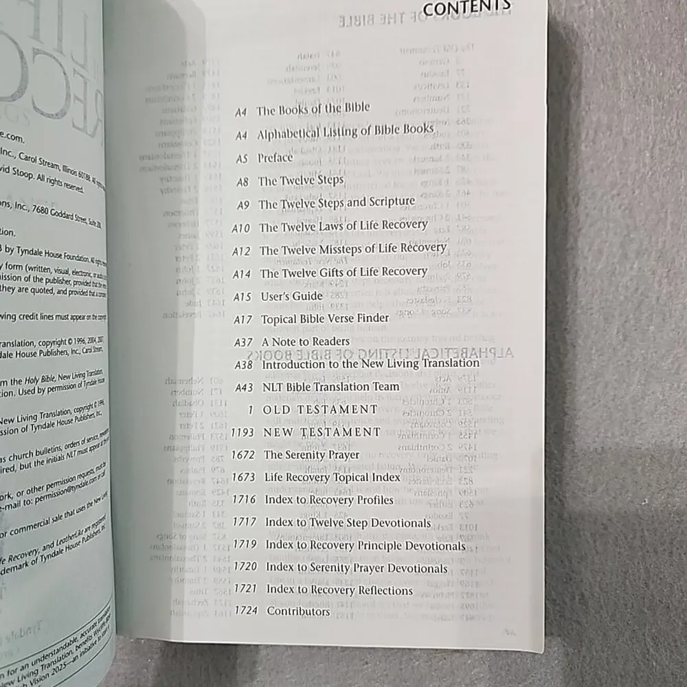 The Life Recovery Bible for 12 Steps Personal Size NLT‎ Paperback AA NA Serenity